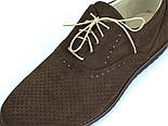 Легкі коричневі туфлі нубук літнє взуття великих розмірів чоловіча Rosso Avangard BS Romano EVA Brown NUBPerf, фото 7