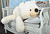 Плюшевий ведмедик Умка, що лежить великий кремовий 110 см, фото 4
