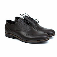 Коричневі чоловічі туфлі з натуральної шкіри броги взуття демісезонне Rosso Avangard Felicete Uomo Brown Crest