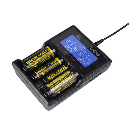 Універсальний зарядний пристрій XTAR VC4 Ni-Cd/Ni-Mh/Li-Ion USB/220V LCD, фото 1