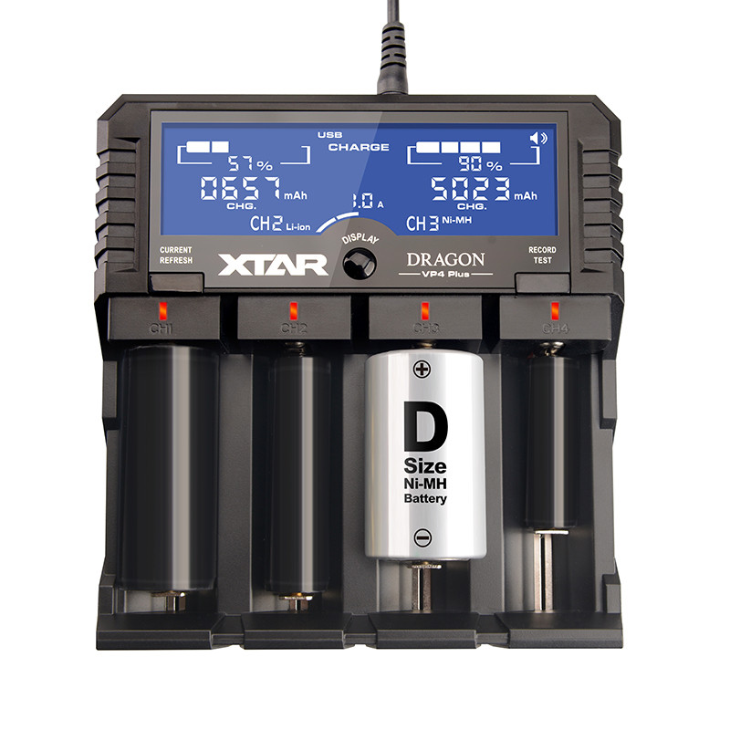 Універсальний зарядний пристрій XTAR VP4 Plus Dragon Ni-Cd/Ni-Mh/Li-Ion/11.1V/3S USB/220V LCD Powerbank