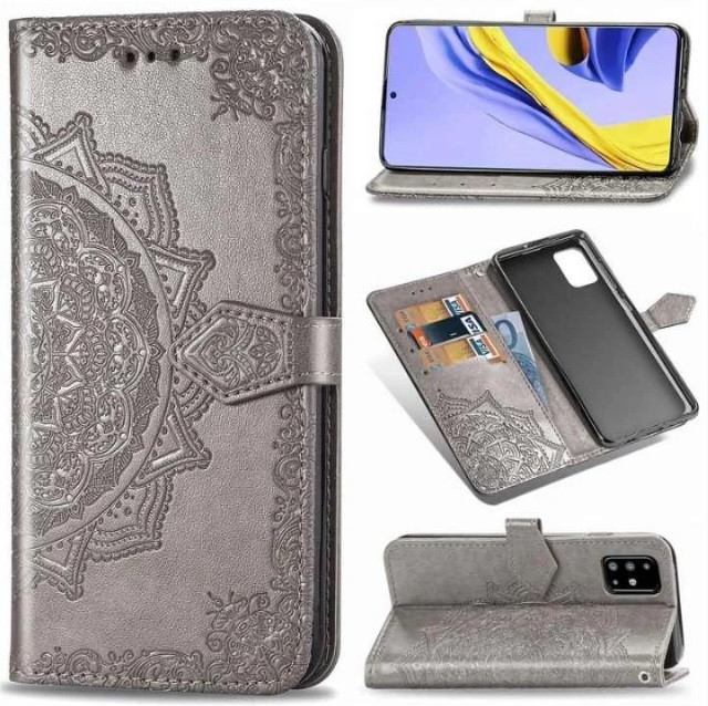 Чохол Vintage для Samsung Galaxy A51 2020 / A515F книжка з візитницею Сірий