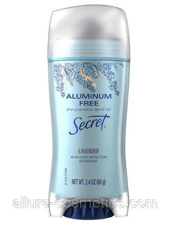 Твердий дезодорант БЕЗ АЛЮМІНІЮ Лаванда Secret Aluminum Free Deodorant Lavender