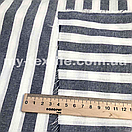 Льон принт смужка темно Синій з білим 15мм., фото 2