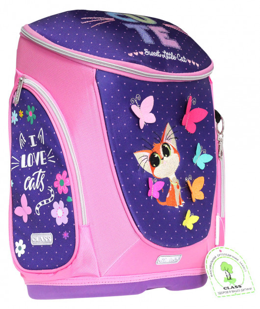 Ранець-рюкзак "Class" SchoolCase "Cute Cat", 2відд., 38*27*18см, PL, 9955, шт