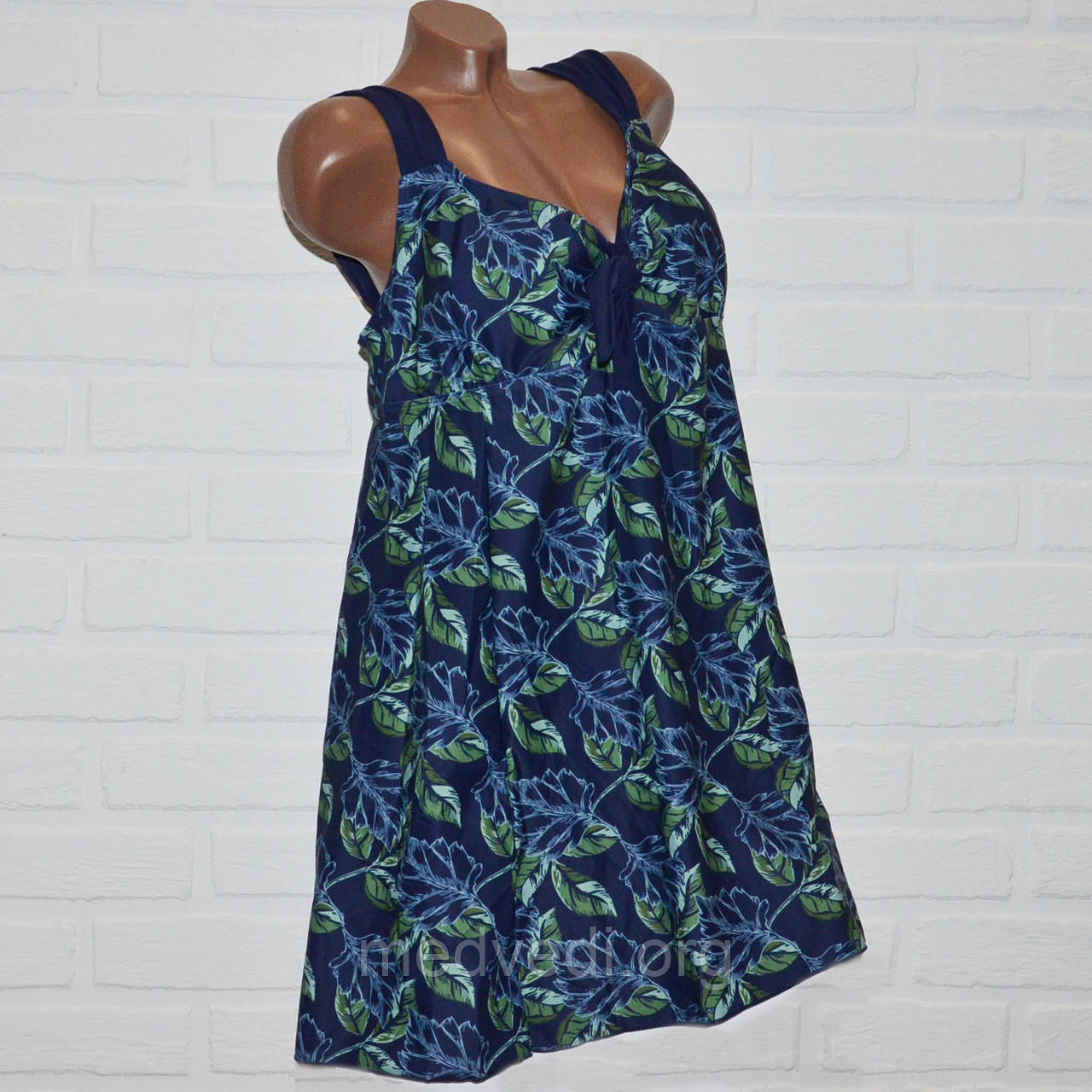 Синьо-зелений купальник сукня 70 розмір, пляжний одяг для пишних дам
