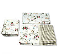 Постільна білизна Королева Ночі (Бязь) | Полуторний комплект | 50х70 | Дрібні квіти на світлому, фото 3