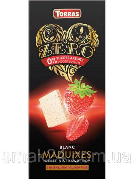 Белый шоколад без сахара и глютена Torras ZERO BLANC MADUIXES White Chocolate strawberries с клубникой 125 г - фото 3 - id-p597562268