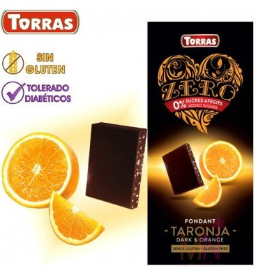 Черный шоколад без сахара и глютена Torras ZERO NEGRA TARONJA с апельсином Испания 125 г - фото 2 - id-p597562160