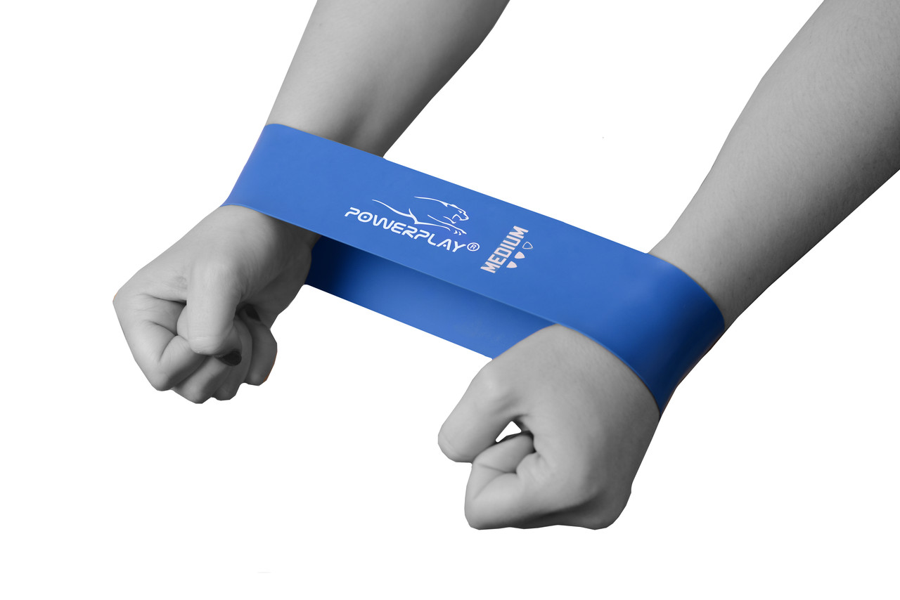 Резинка для фітнесу PowerPlay 4114 Mini Power Band 1мм. Medium Сіня (8-12кг) - фото 6 - id-p1032877232