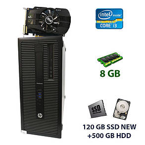 HP EliteDesk 800 G1 Tower / Intel Core i3-4130 (2 (4) ядра по 3.4 GHz) / 8 GB DDR3 / 120 GB SSD NEW+500 GB HDD, фото 1