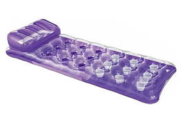 Надувний матрац для плавання Кольоровий склянки Intex 58890 з подушкою Фіолетовий