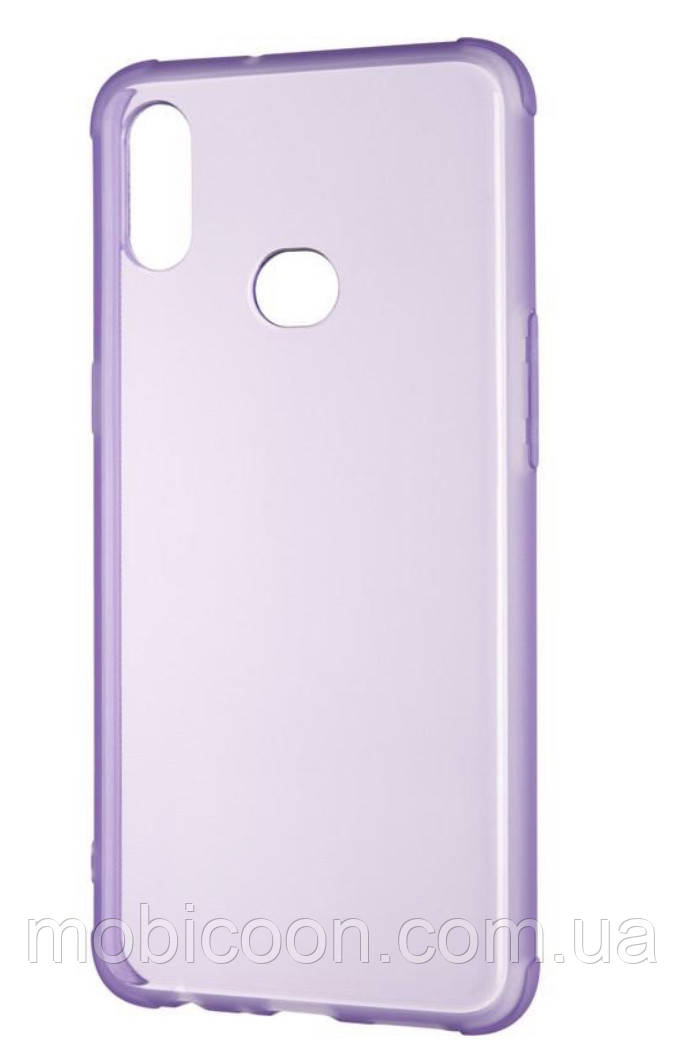 Чохол силіконовий для Samsung Galaxy A10s A107 з бузковим відтінком (посилені кути) прозорий (сасунг а10с)