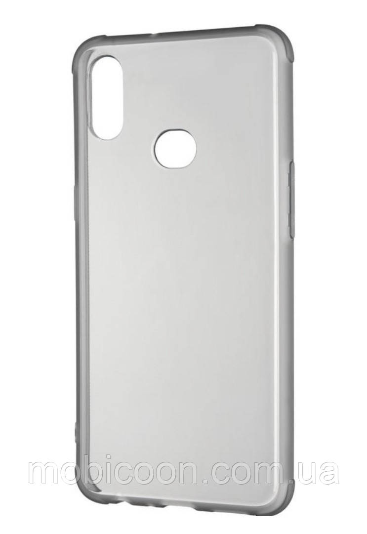 Чохол силіконовий для Samsung Galaxy A10s A107 із сірим відтінком (посилені кути) прозорий (самсунг а10с)