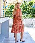 Плаття жіноче великий розмір 316 (52 54 56 58) (квітка: ментол, оранж) СП, фото 2