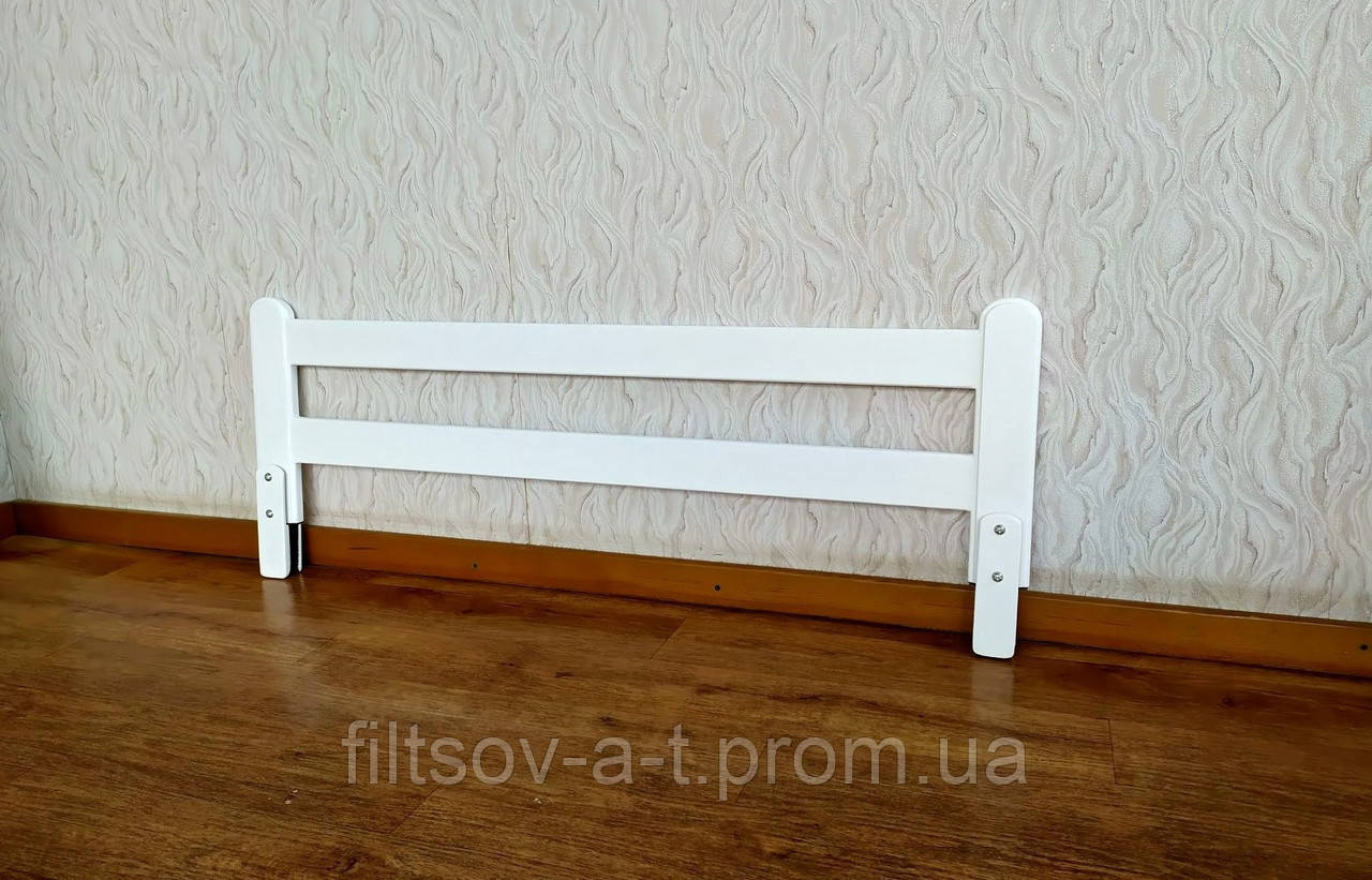 Белый защитный барьер из дерева для детской кровати "Масу Макси" 120 см. (цвет на выбор) - фото 2 - id-p1220341252