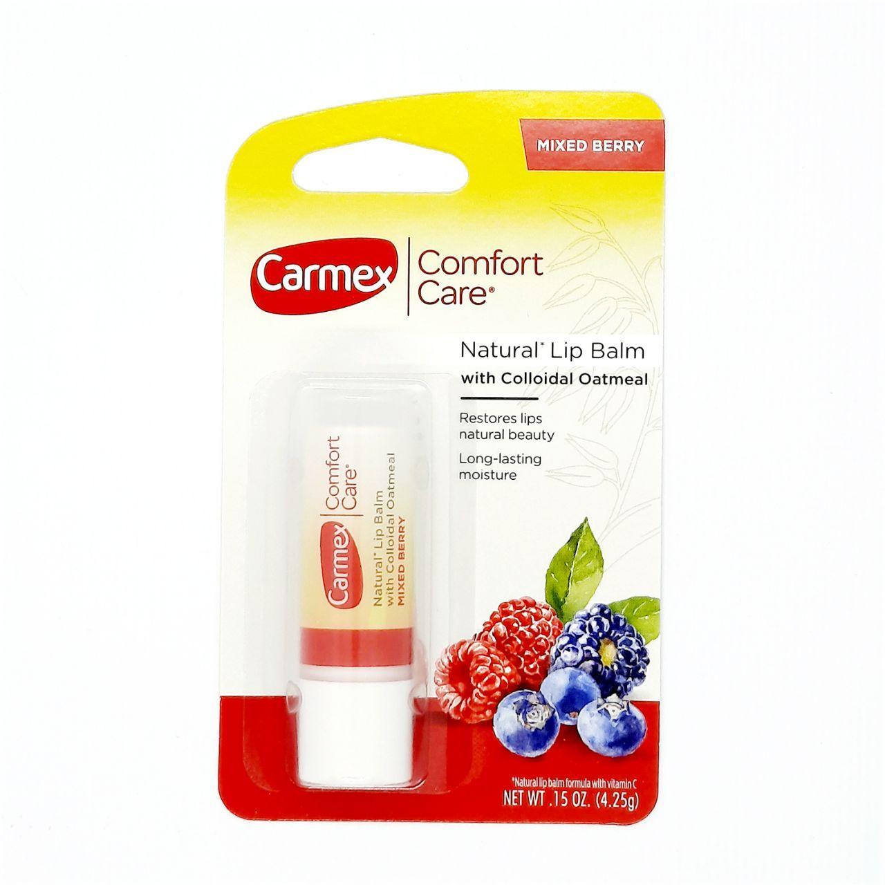 Бальзам для губ в стике "Ягодный микс" Carmex Comfort Care colloidal oatmeal Lip Balm Mixed Berry - фото 1 - id-p1219006447