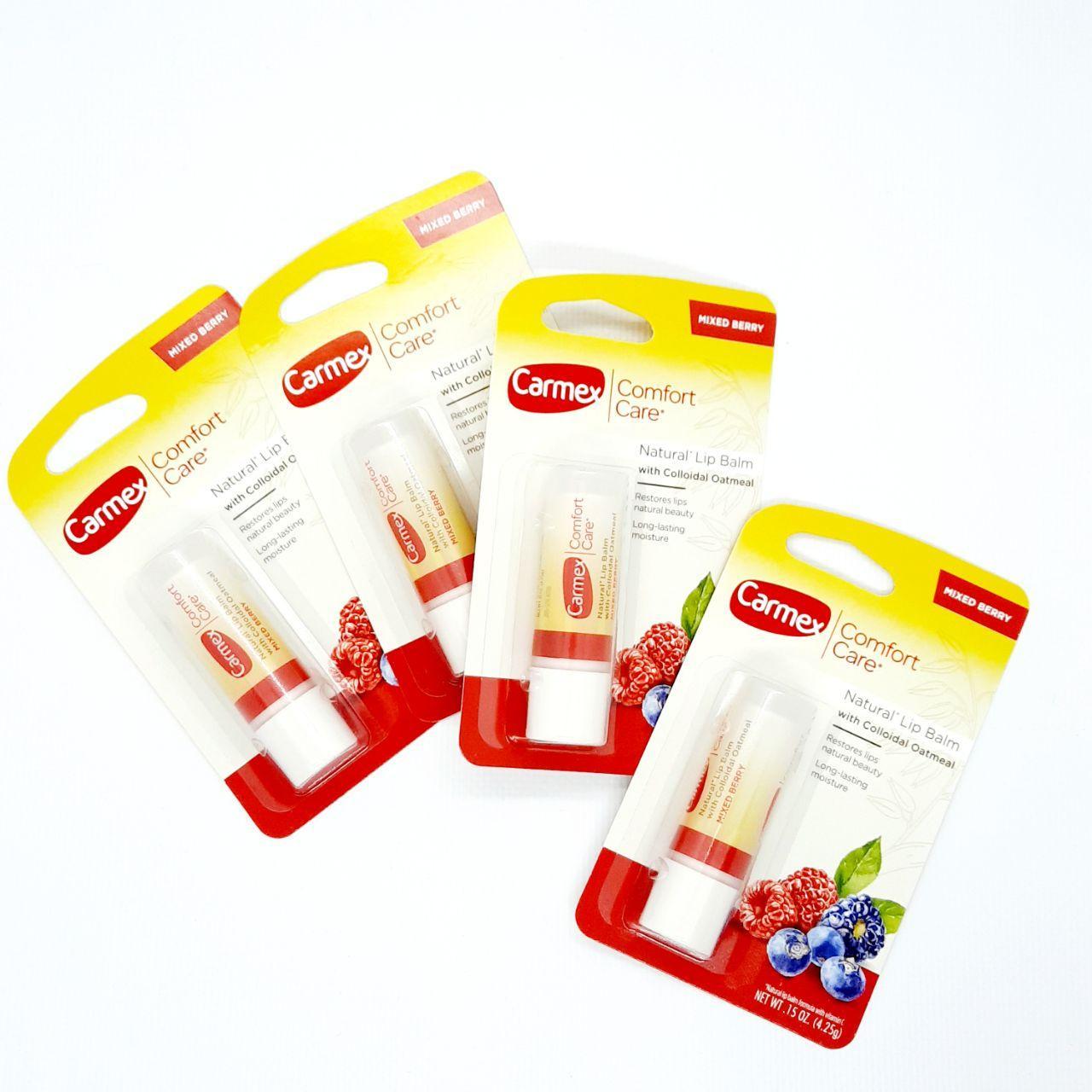 Бальзам для губ в стике "Ягодный микс" Carmex Comfort Care colloidal oatmeal Lip Balm Mixed Berry - фото 2 - id-p1219006447