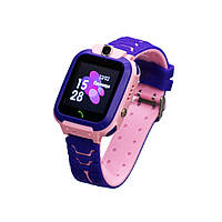 Детские Умные Смарт Часы Baby Smart Watch Q12 (S12) Original С Lbs Сине-Розовые