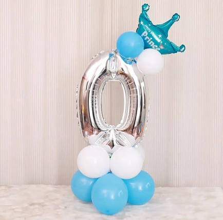 Цифра 0 на підставці з куль | Блакитна, фото 1