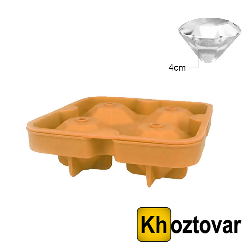 Форма для льоду діамант на 4 комірки Hoomall, фото 1