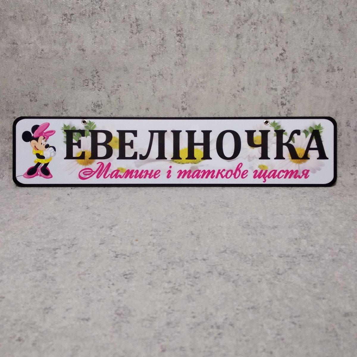 Номер на коляску Евеліночка (46х10)