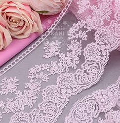 Мереживо "Блюмарин класика" рожевого кольору, ширина 15 см (Китай)