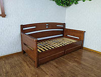 Диван кровать из массива натурального дерева с выдвижными ящиками "Луи Дюпон"