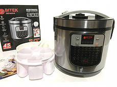 Мультиварка BITEK BT-00045 йогуртниця 45 програм 6 л 1500W Silver, фото 4
