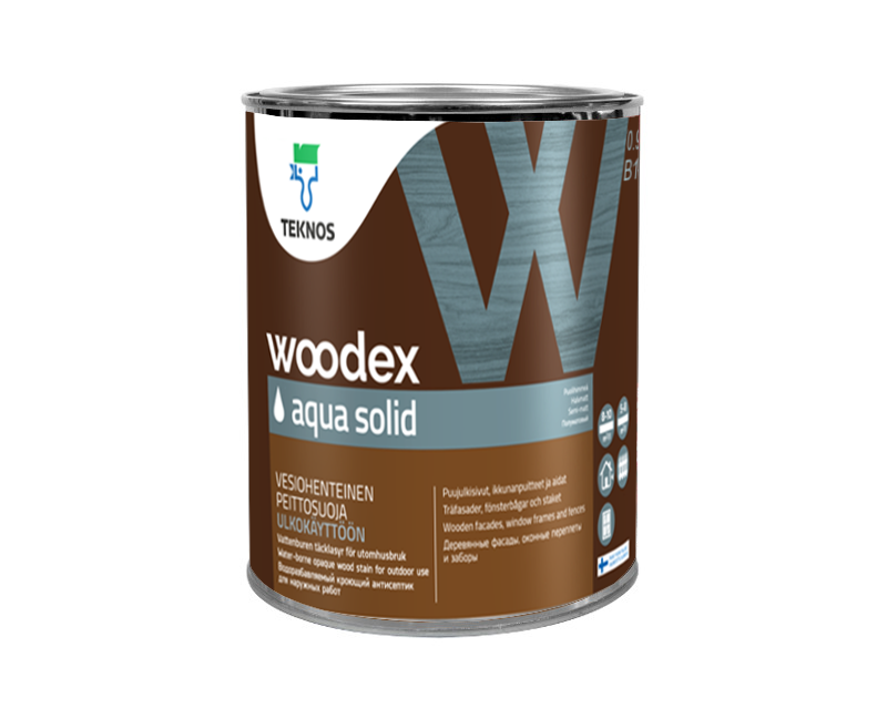 Купить Наружная краска по дереву TEKNOS WOODEX AQUA SOLID белая , 0,9л ...