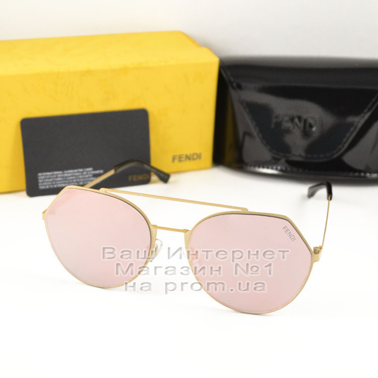Жіночі сонцезахисні окуляри Fendi Eyeline рожеві дзеркальні Модні 2023 Фенді Стильні Брендові