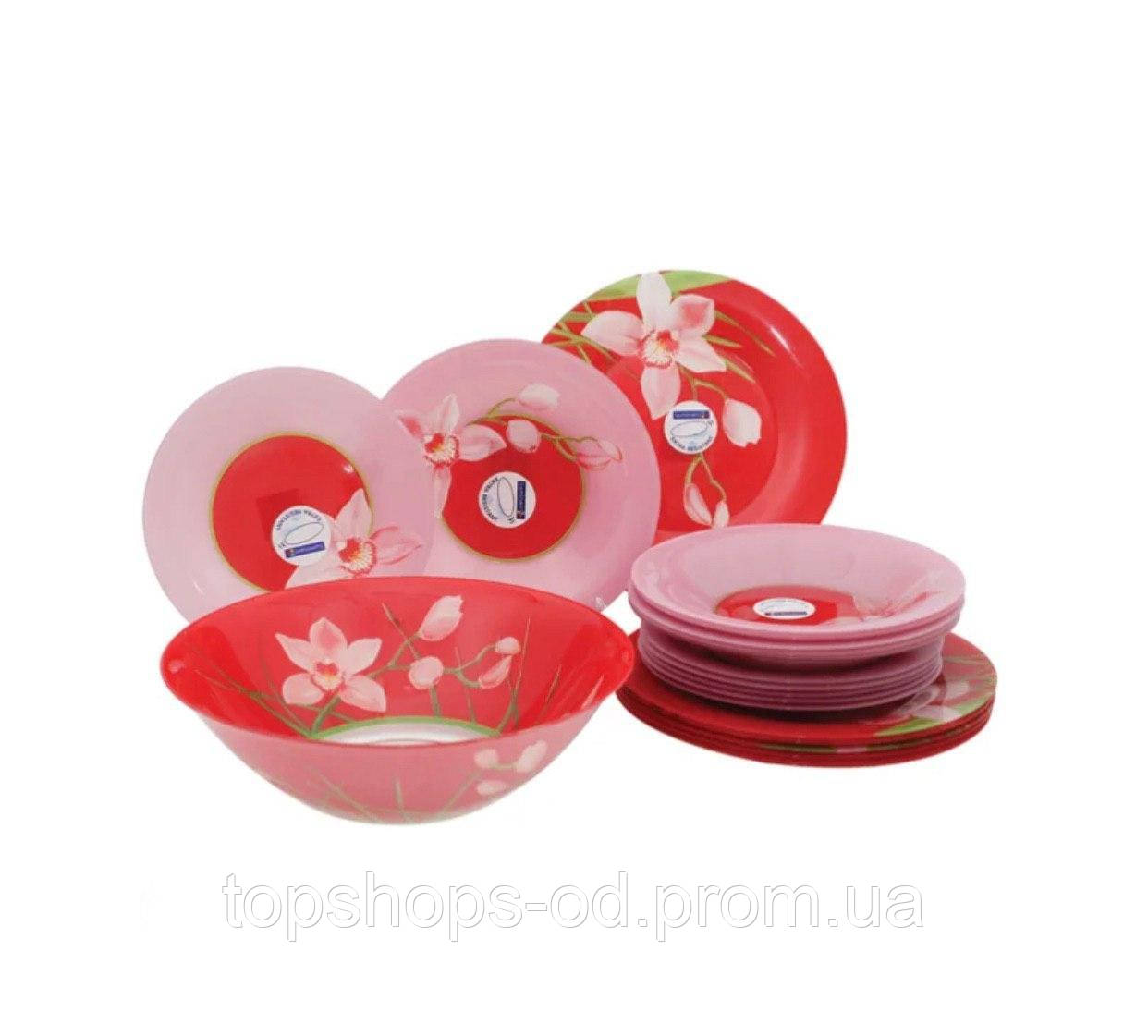 Luminarc Red Orchis Сервіз столовий 19 предметів (G0663)
