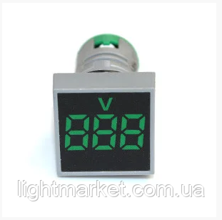 Вольтметр врізний AD101-22VM LED AC20-500V зелений ST 880G