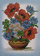 Набір для вишивання бісером Букет з маками Д 146