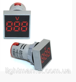 Вольтметр врізний AD101-22VM LED AC20-500V червоний ST 880R