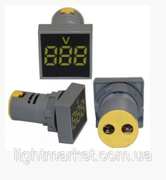 Вольтметр врізний AD101-22VM LED AC20-500V жовтий ST 880RY