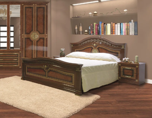 Кровать в классическом стиле с художественной печатью Диана 160х200 ...