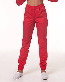 Медичні штани Парма червоні (манжет)