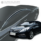 Дефлектори вікон із хром смугою (вітровики) Hyundai Grandeur 2011-2015 6 шт.(D956) Auto Clover, фото 9