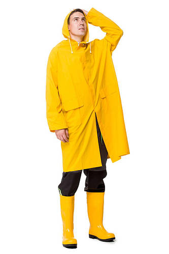 Купить Плащ желтый Ливень прорезиненный с капюшоном размеры, цена 500 ...