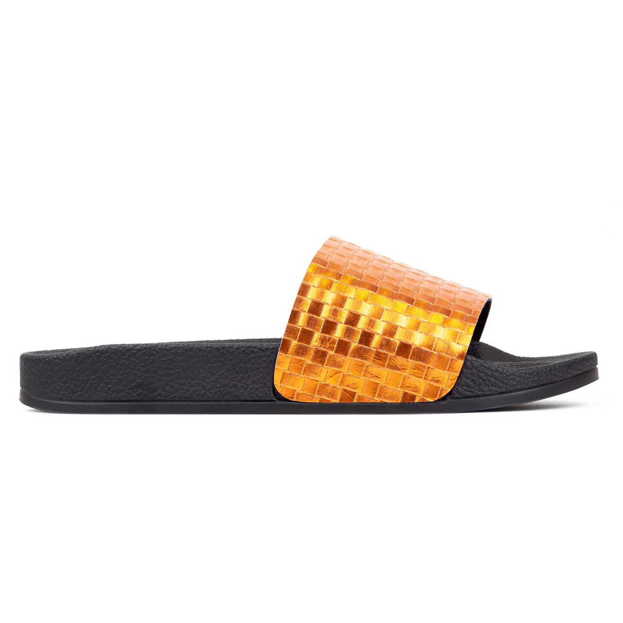 Шльопанці жіночі 38 розмір Woman's heel шкіряні золотисті з полегшеною підошвою