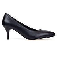 Туфли лодочки кожаные 38 размер Woman's heel черные с заостренным носком на каблуке