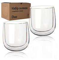 Набір склянок скляних з подвійними стінками Дуо 260мл