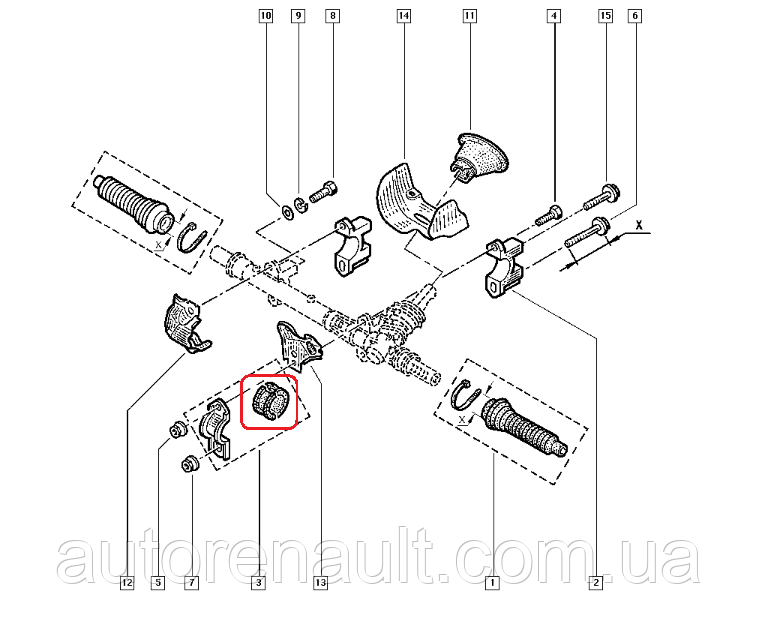 Втулка кріплення рульової рейки Рено Кенго (4х2) 97-> ) SPV-SPV10512, фото 1