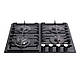Газова варильна поверхня Ventolux HSF640-T3G CEST (BK), чорне скло, з турбо конфоркою, газ контроль, фото 3
