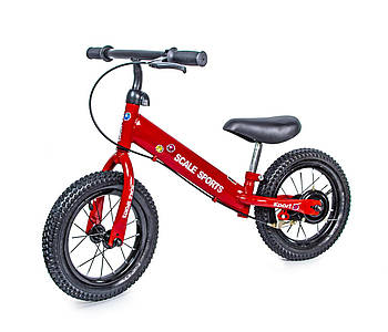Беговел дитячий Scale Sports 12" Червоний колір (Надувні колеса, Ручна гальма на заднє колесо)
