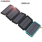 Power Bank X-DRAGON XD-SC-010 на 20000 mAh для мобільних телефонів, сонячна батарея, світлодіодний ліхтар