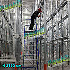 Металева платформна драбина 3 метри, складська пересувна драбина Н 3000 мм, фото 6