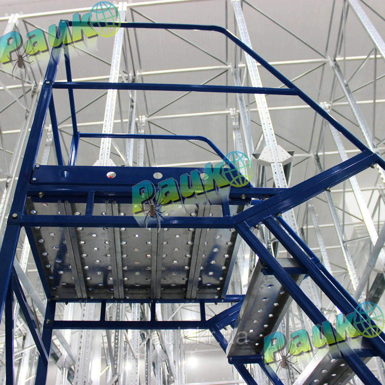 Лестница складская Н 1000 мм, передвижная лестница на склад - фото 8 - id-p1149307