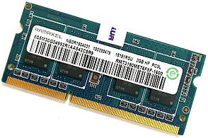 Оперативная память для ноутбука Ramaxel SODIMM DDR3L 2Gb 1600MHz 12800s 1R16 CL11 (RMT3190ME76F8F-1600) Б/У